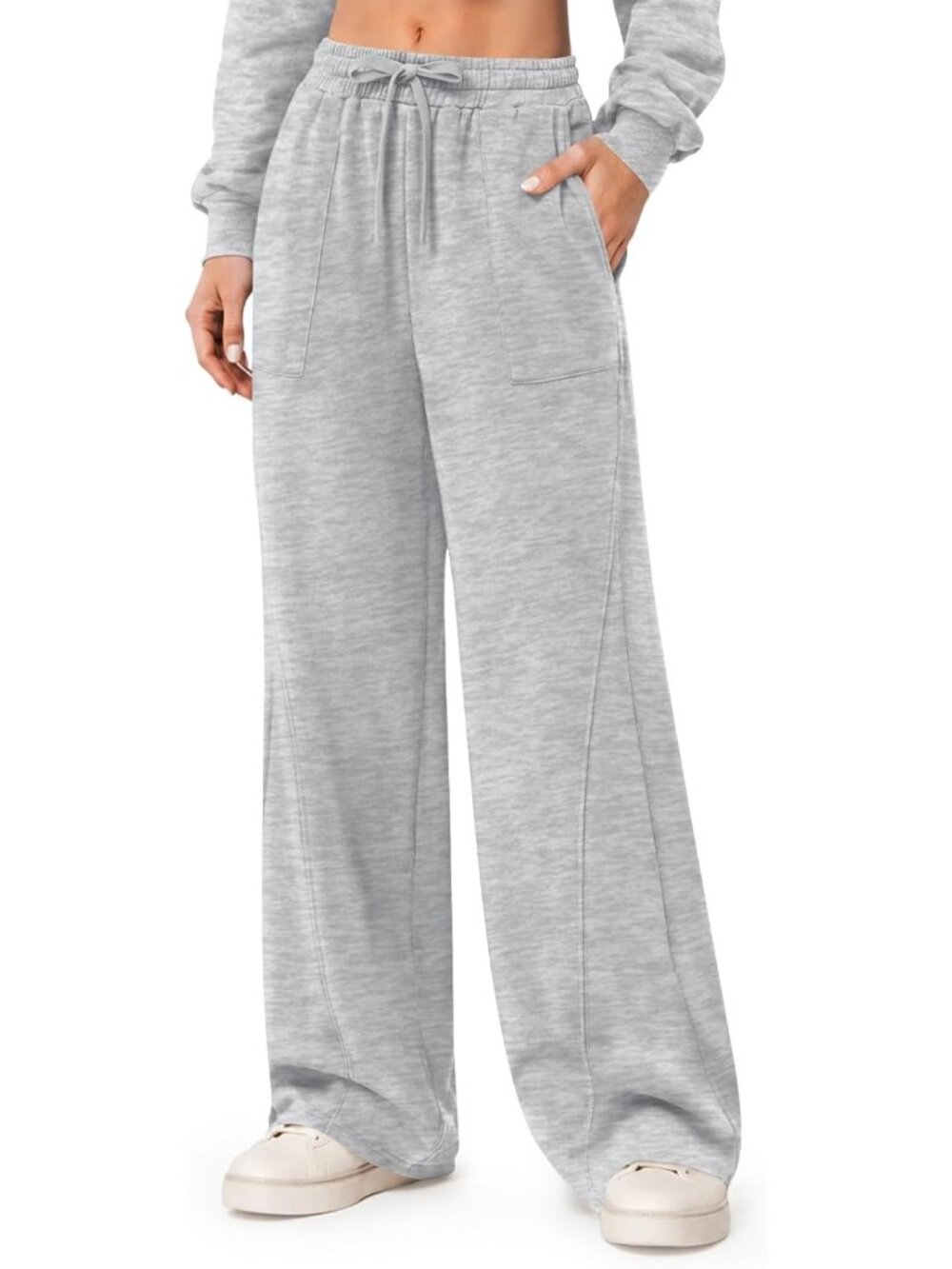 Cozy Wide Leg Fleece Sweatpants for Women - Perfect for Fall & Spring Wear